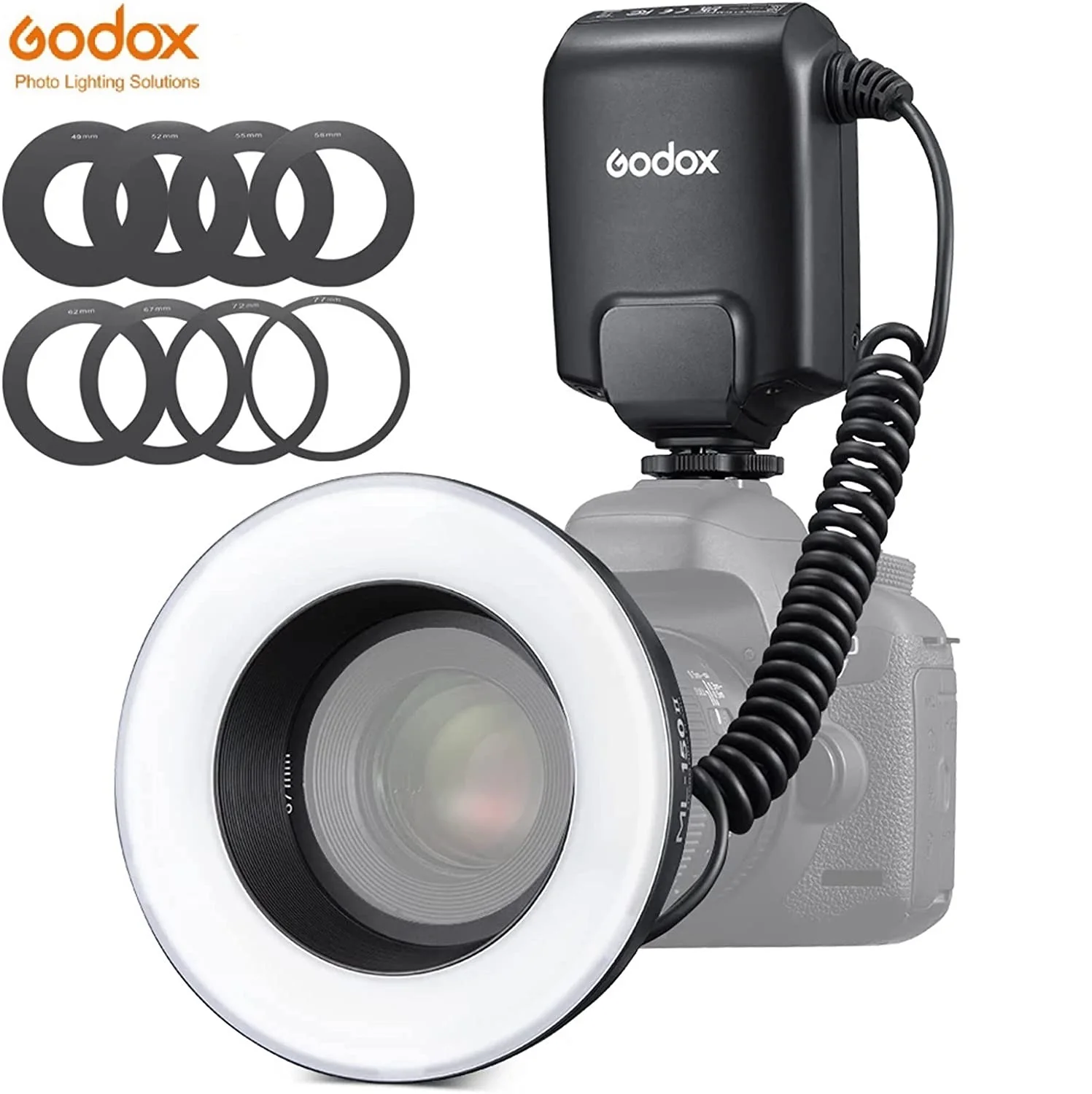 Godox Ml-150Ii Ml150Ii Macro Led Ring Flash Speedlite Gn12 5800K ± 200K Per Fotocamere Sony Canon Nikon Fuji Olympus Panasonic Dslr