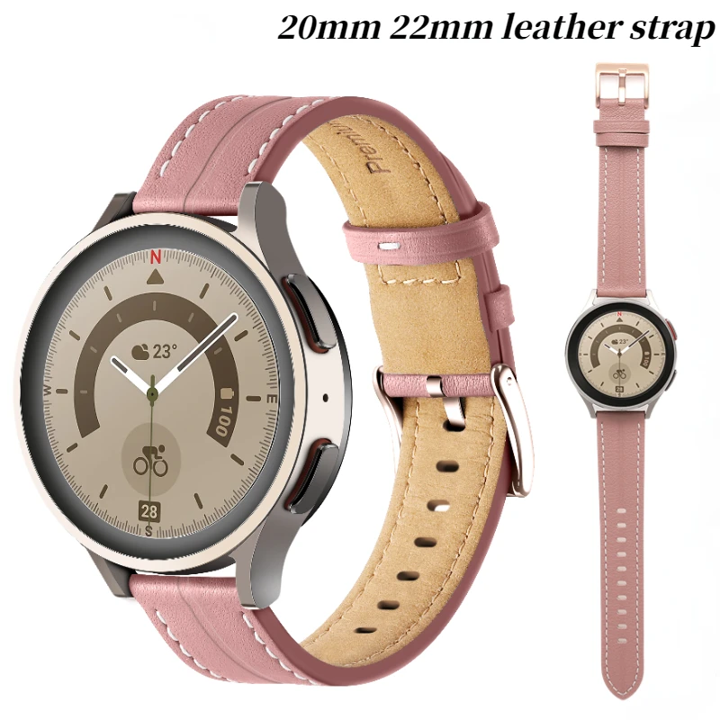 

20mm 22mm Leather Strap For Samsung Galaxy Watch 6/5/4 Gear S3 Huawei watch GT3 Pro Bracelet Wristband For Amazfit GTR/GTS Belt