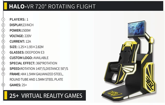 Jogos de Simulador de voo de 720 graus VR 360 com dois jogadores 9d VR  Simulador de jogo Virtual Roller Coaster para Venda - China VR 360 Arcade  Simulator e 9 d VR Chair preço