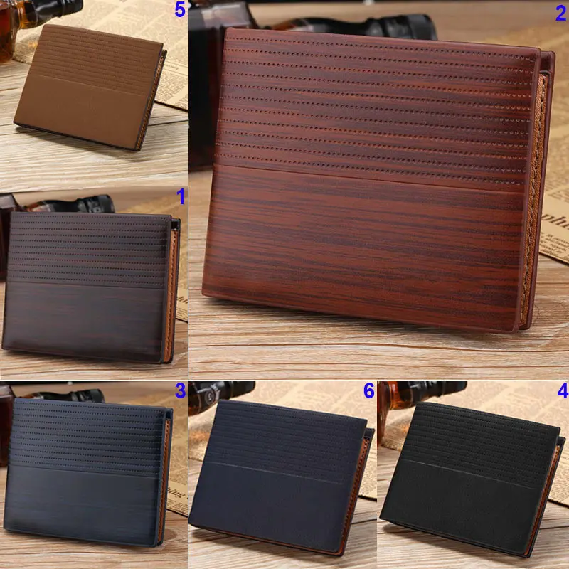 Fashion Men Wallet Leather Short Purse Small Vintage Wallet Embossed Money Bag Credit Card Holders High Quality