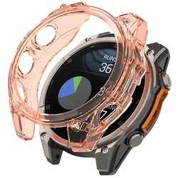 Premium TPU Soft Silicone Protective Watch Case - Bumper Shell Accessories - Fenix 8 51mm (Transparent Orange)