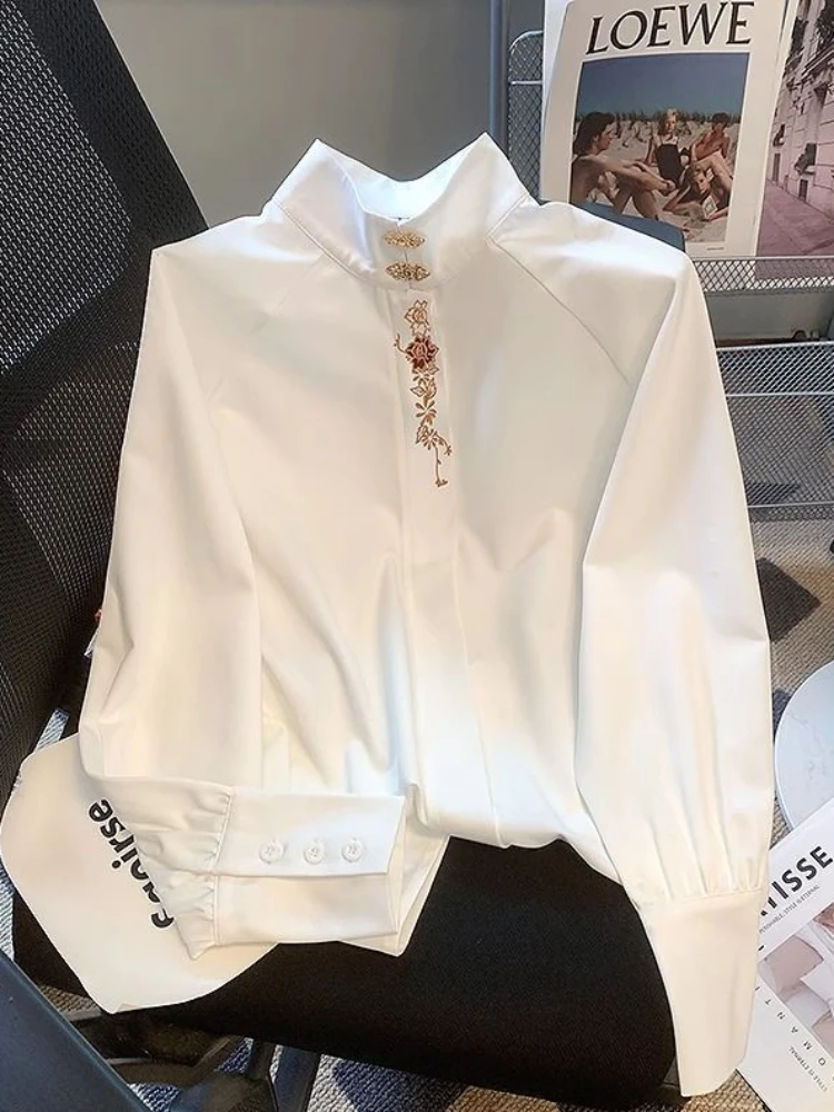 Camicie stile cinese Donna Retro High Street Chic Primavera a