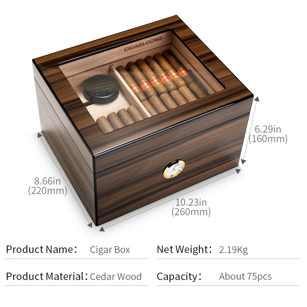 Sed0fe520f2414d24be0641d41069ad1aP Zigarrenhumidor aus spanischem Zedernholz mit großer Kapazität