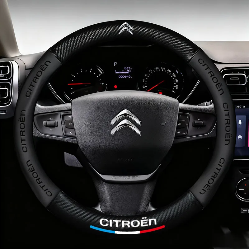 Auto Lenkrad Abdeckung Anti-slip Napa Leder Lenkung Abdeckungen Für Citroen C3 C4 X7 Xsara Picasso Crosser C-ELYSEE JUMPY NEMO – Detail 2