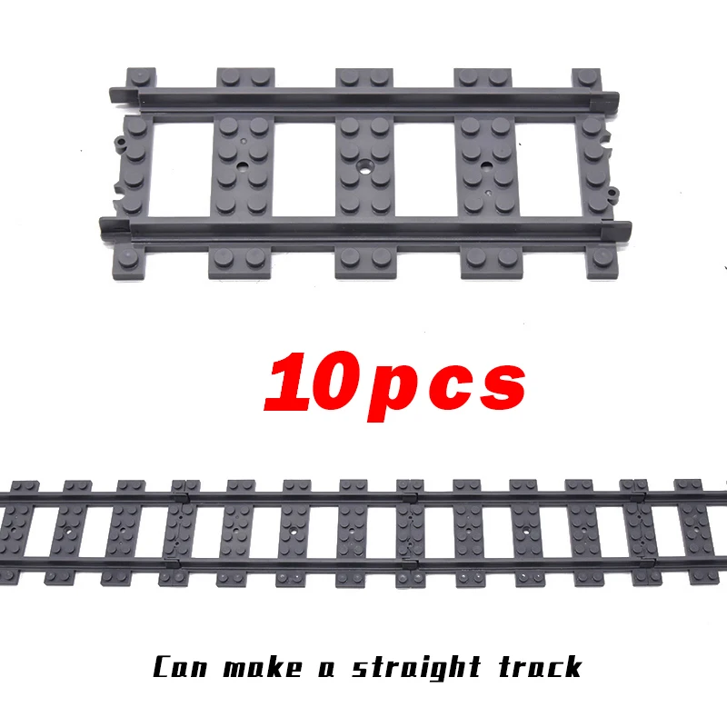 City Trains Flexible Switch Railway Tracks Rails Crossing Forked Straight Curved Building Block Bricks Toys Compatible with 7996 wood blocks for crafts Blocks