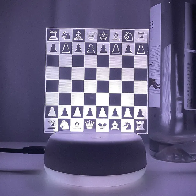 LED Desk Lamp Women FIDE Master WFM Full Name chess 3D 