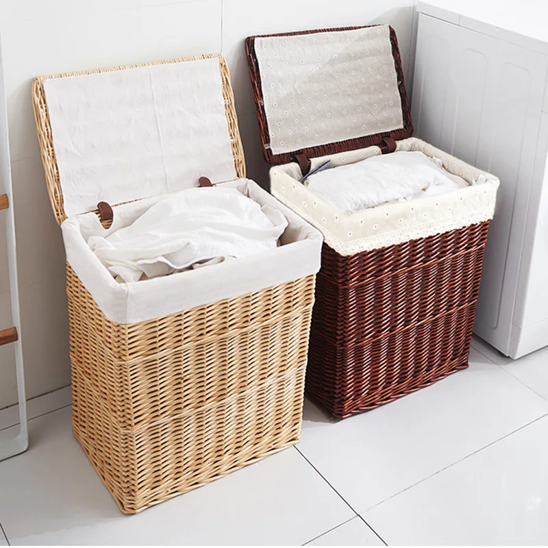 

Aoliviya Official Laundry Basket Woven Dirty Clothes Basket Large Rattan with Lid Dirty Laundry Wicker Storage Basket Hot Pot Re