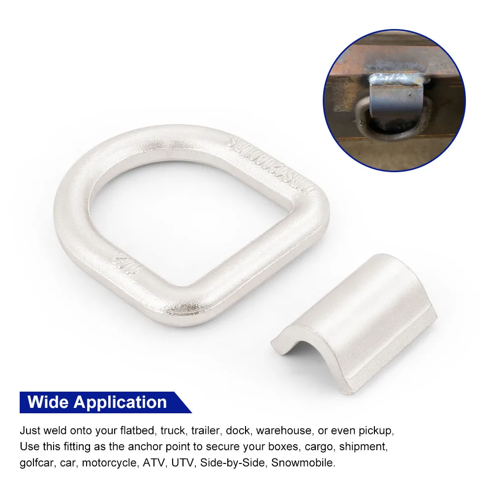 1/2" Heavy Duty Weld-On Forged Iron D Ring 12000 Lbs Forged Mounting Ring 1PCS For Flatbed Truck,Trailer,Dock,Warehouse,Pickup