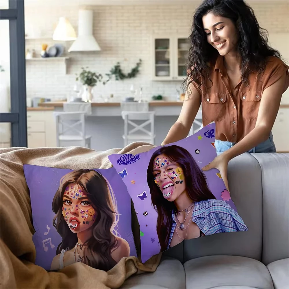 Hot Singer Rodrigos Olivia Sours Pillow Covers Cartoon Sofa Decorative Home Double-sided Printing Cute Cushion Birthday Gift 3