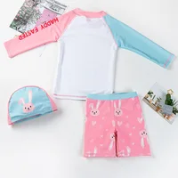 Girls' Swimsuits Three-piece Set South Korean Style Baby Swimming Trunks Girls Sun protection Quick Dry Split Bathing Suit 0-9Y 2