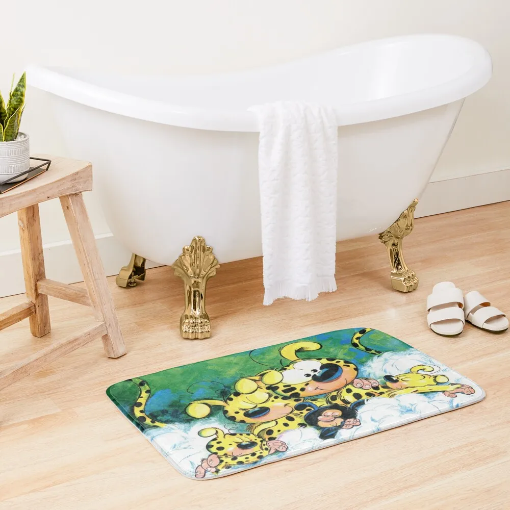 

Marsupilami with family sleeping Bath Mat Non Slip Carpet Showers Non-Slip Bathroom Mat