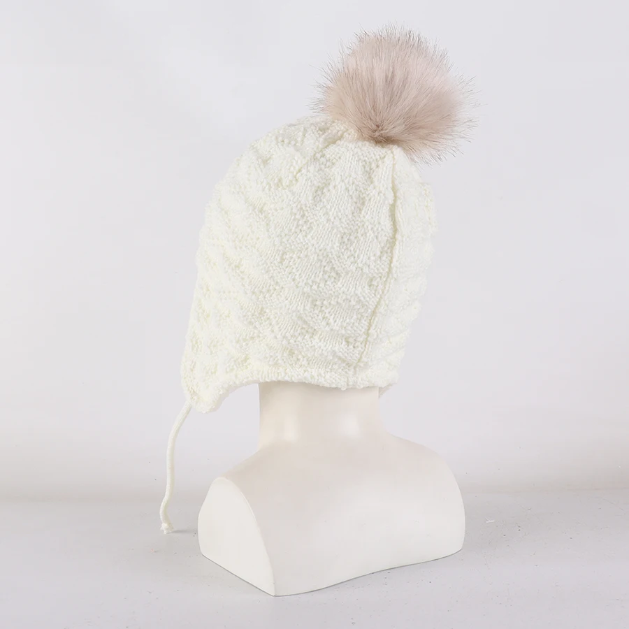 Wintermütze für Kleinkinder, Kinder, Kleinkinder, Ohrenklappe, gestrickt, warme Mütze, mit Fleece gefüttert, für Babys, Jungen und Mädchen – Detail 2