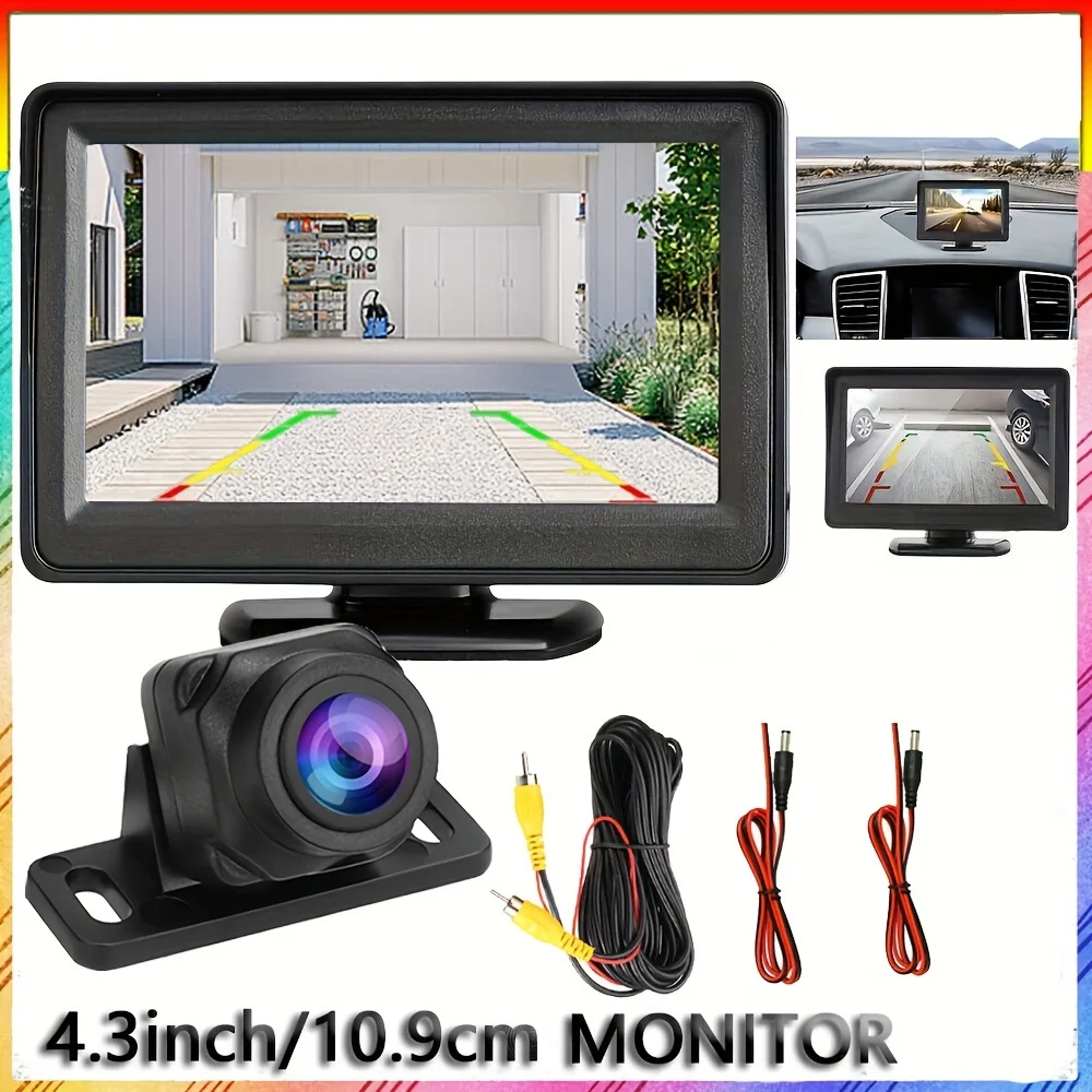 4.3인치 모니터 후방 카메라 자동차 주차용 범용 후방 카메라 12V 픽업 SUV용