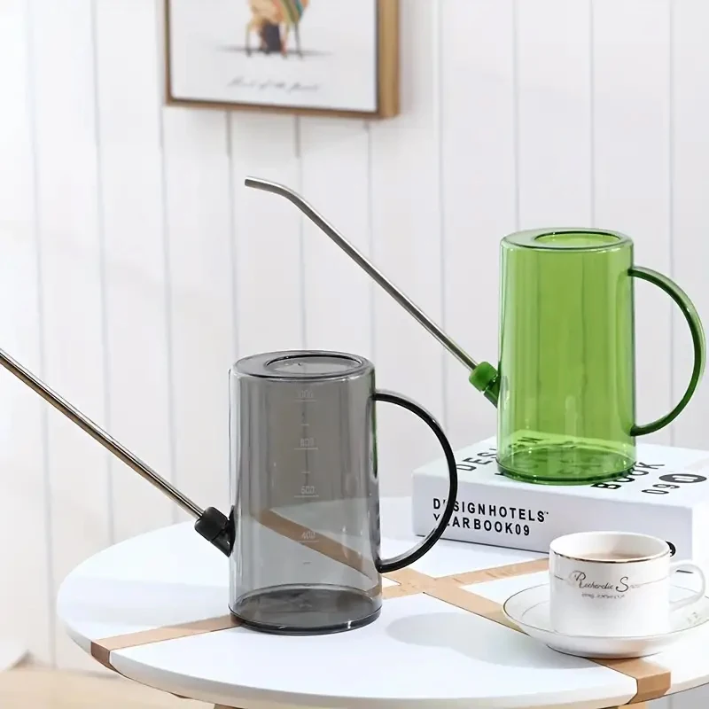 Watering pot Stainless steel long mouth watering pot household transparent watering pot gardening tool large capacity