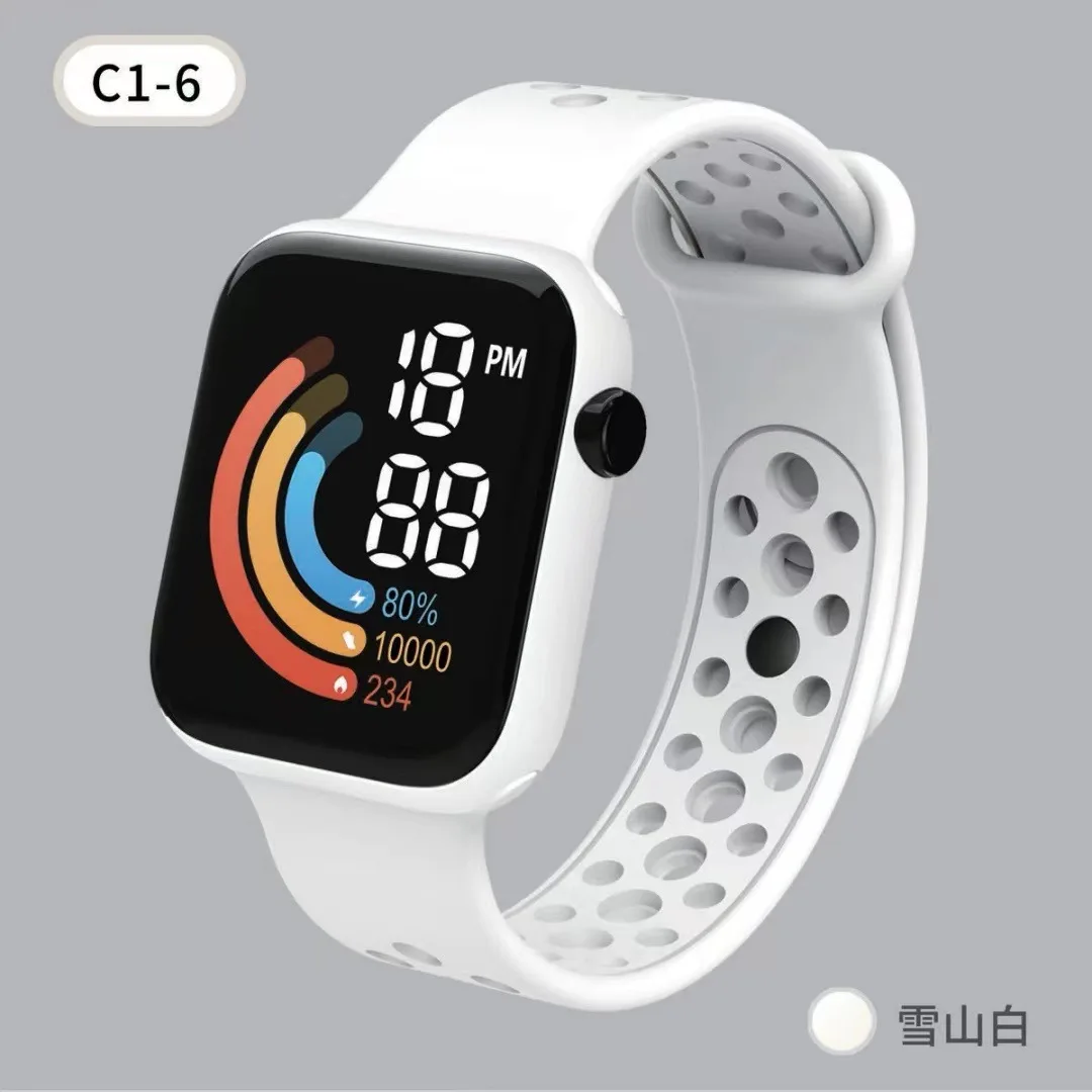 

Rainbow Pattern LED Number Kids Watches Waterproof Children Kids Watch Silicone Sport Wristwatch Boy Girls Student Gift