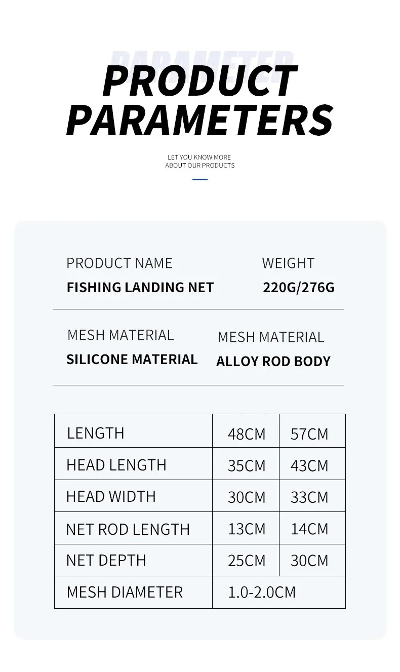 Description Picture 5 of itemTAIYU Portable Fishing Nets Ultralight Aluminum Alloy Silicone Wear Resistance Mesh Hand Dip Casting Landing Net for Fly Fishing