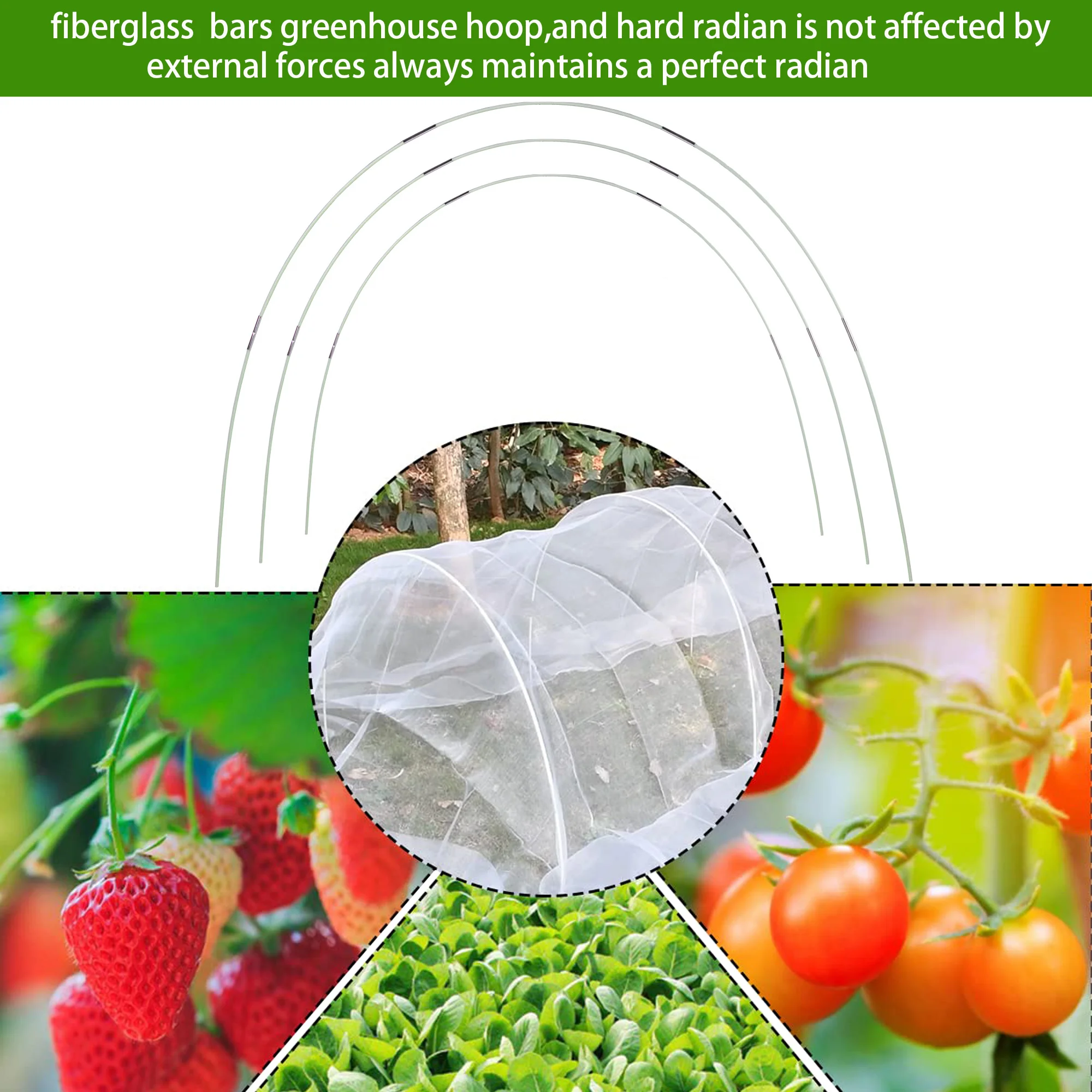 Garden Greenhouse Hoops – Rust-Free Fiberglass Support Frame (25/50 pcs) 5