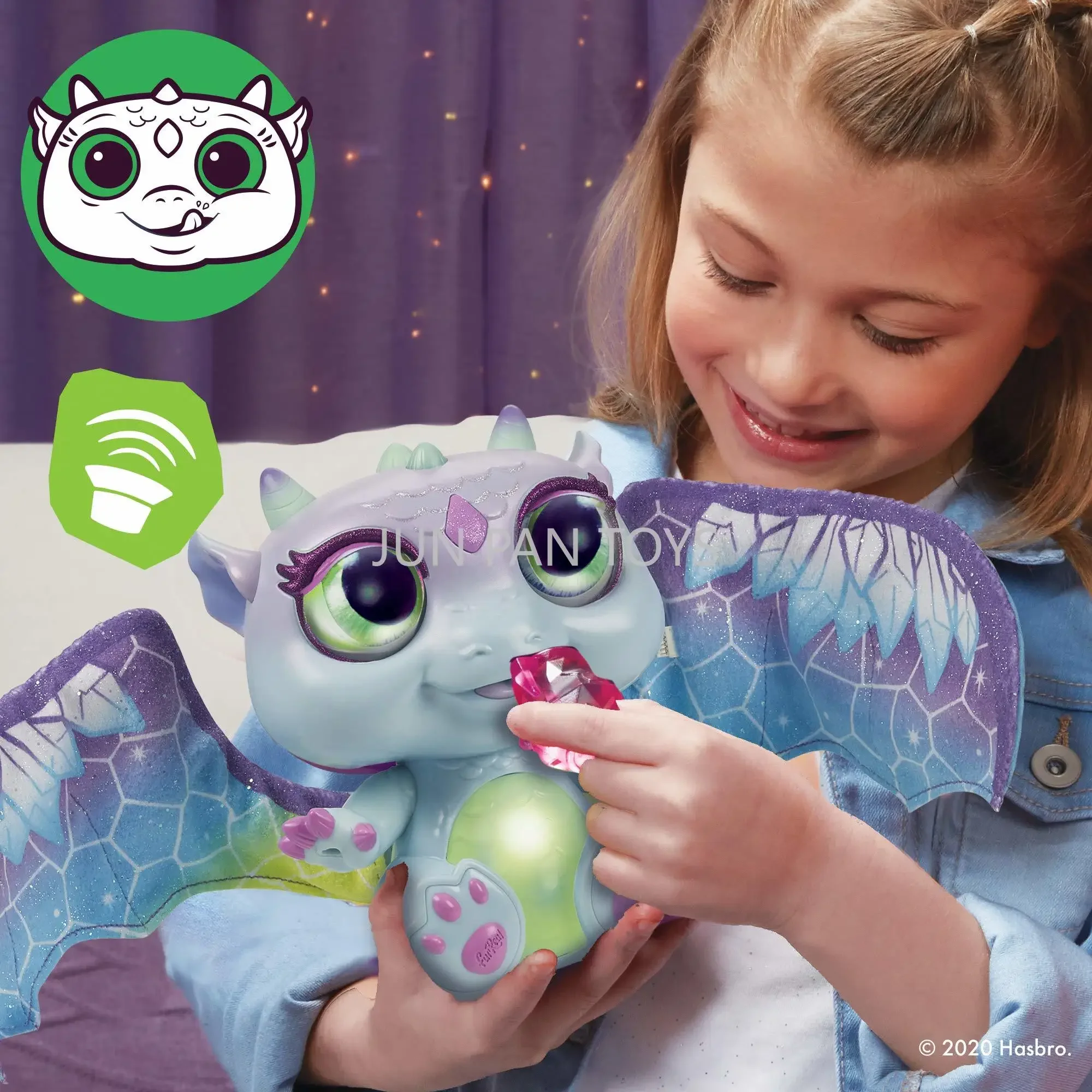 FurReal Friends Moodwings Snow Dragon Cute Electronic Interactive Pet Children's Toy with 50+ Sounds & Reactions Collection Doll 4