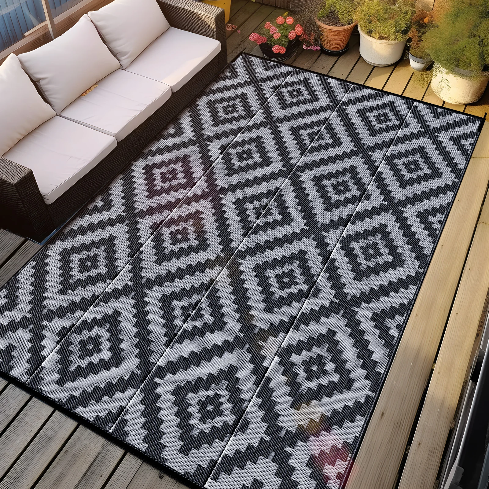 Waterproof Retro Geometry Floor Mat