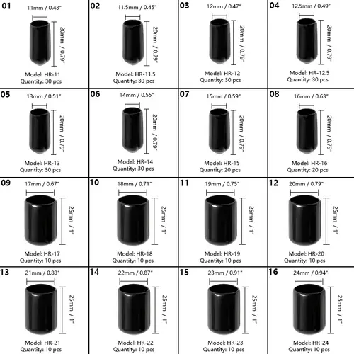 Rubber Cap Sleeve Soft Elasticity Silicone Protective Cover  Sealing Plug Thread Protection Sleeve Black Red White Blue 1.5-24mm - Image 6