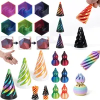 Rotating Pyramid 3d Printed Toy Three-dimensional Pyramid Spiral Cone Fidget Toy Anti-stress Toy Trends 2025 Toysפירמידה מסתובבת