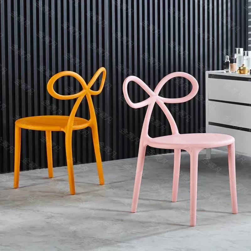 Nordic Butterfly Makeup Chair Plastic Dressing Stool Simple Household Nail Chair for Bedroom Minimalist Vanity
