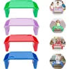 4 Pcs Kids Lap Desk Tray Plastic Breakfast Laptop Trays Portable Lap Bed Table with Side Pockets (20" x 10" x 7") 5