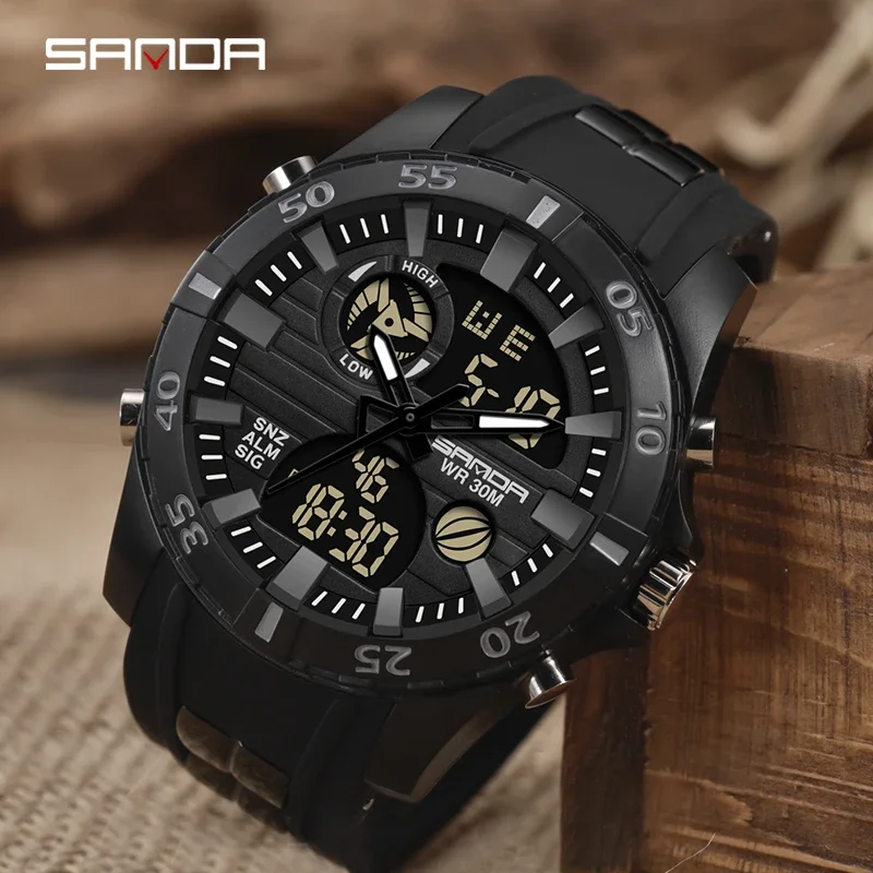 

SANDA Luxury Brand Men Watches 50M Waterproof Sports Military Watch Digital Quartz Wristwatch For Male Relogio Masculino