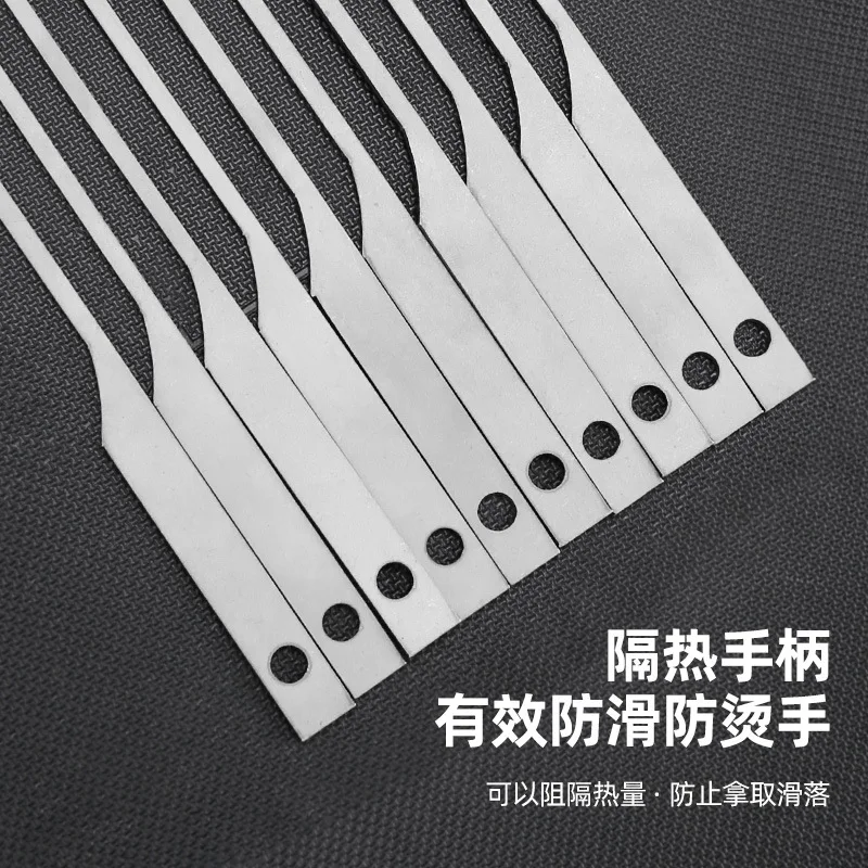 99.6% Pure Titanium Barbecue Skewer 5Pcs Wide BBQ Sticks Flat BBQ Fork Outdoor Camping Picnic BBQ Utensil Kitchen Accessories 3