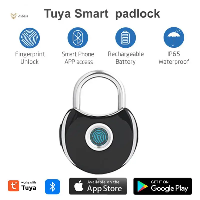 

Usb Rechargeable Tuya Smart Padlock Padlock Fingerprint Lock Wifi Security Protection Smart Home Tuya Biometric Cabinet Lock