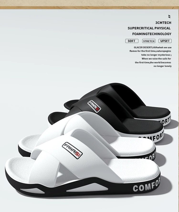 Men's Outdoor Fashion Sandals-Cross Strap Open Toe Slide Sandal,Non-Slip Bath Shower Slippers,Beach Shoes for Swimming & Walking