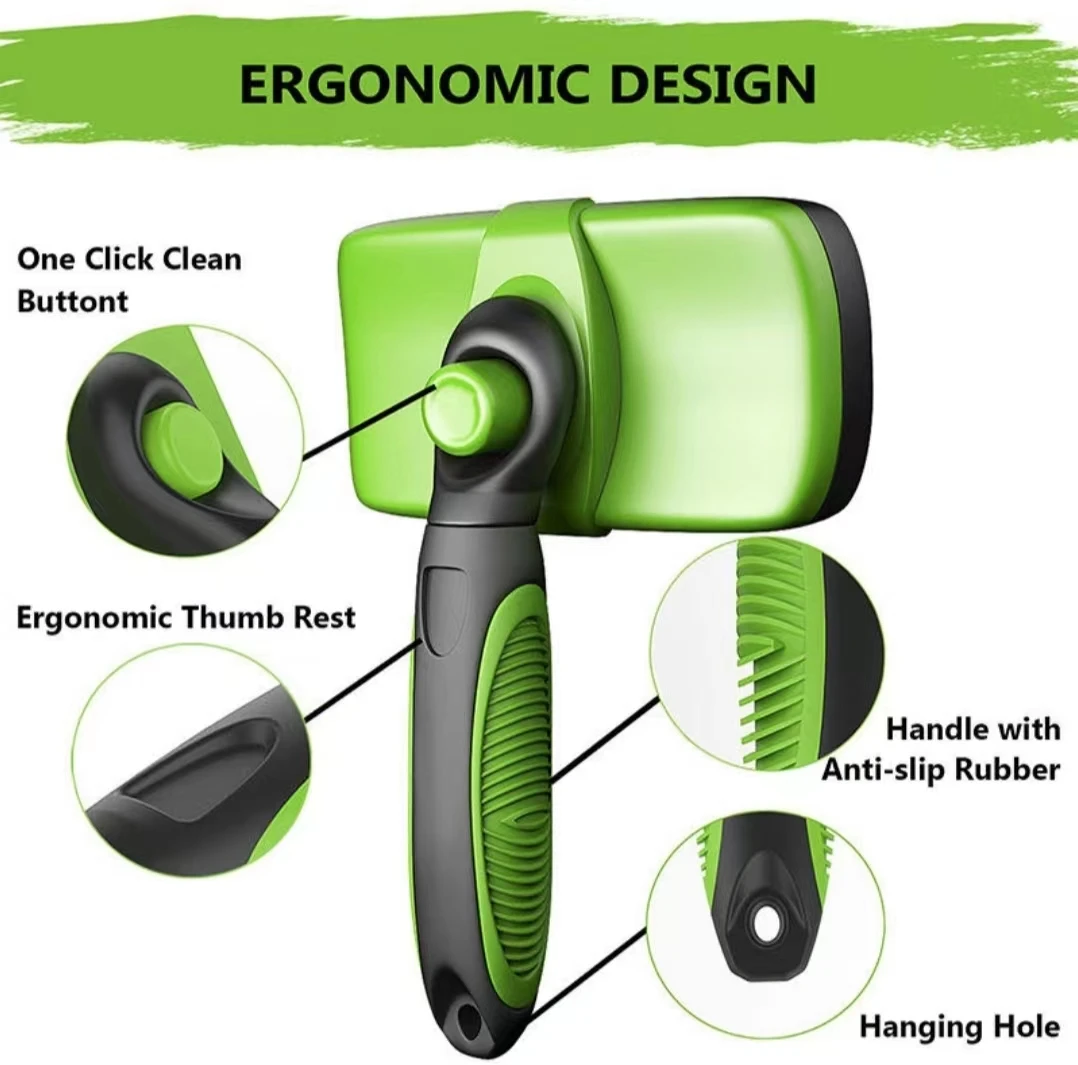 2026 Cleaning Slicker Brush for Dogs and Cats Pet Hair Brush for Shedding Long and Short Hair Cat and Dog Grooming Tool 2