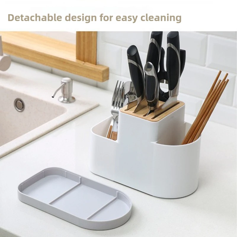 Multifunction Cutlery Drainer and Organizer Knife Holder Utensils Holder Caddy for Countertop Chopsticks Spoon Kitchen Organizer 3