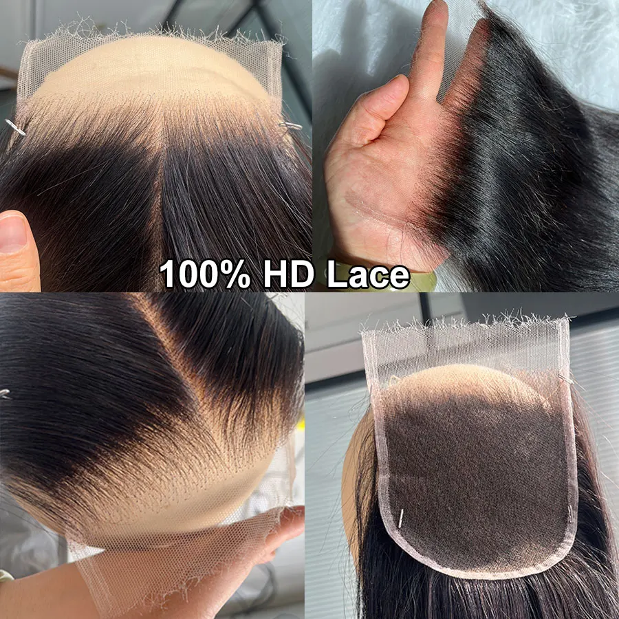 Newa Hair 7x7/6x6/5x5 HD Lace Closure Straight Human Hair Closure Melt Skin Deep Part Natural Scalp Real HD Lace Closure Only