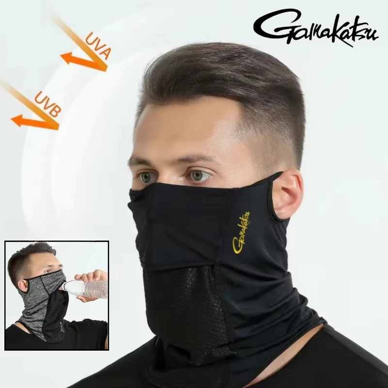 Ice Silk Sunscreen Fishing Headband, Cycling Face Mask, Magic Bandana, Neck Mask, Ear Hanging Scarf, New, 2024