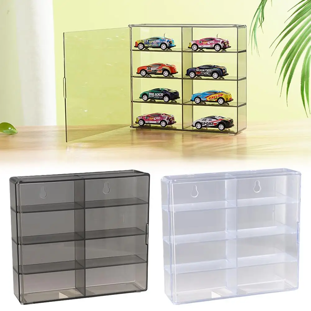 

Toy Car Model Display Stand 8 Grid 1:64 Figure Storage Box Display Case Stackable For Hot Wheel Dustproof Display Protectio G5Y6