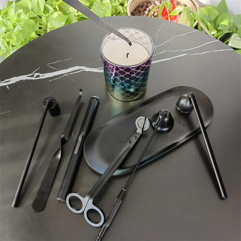 Candle Nursing Tool Candle Extinguishing Tool Wick Trimming Scissors Hook Tray