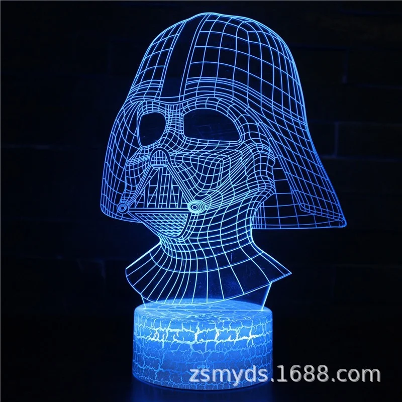 Gift Yoda Star Wars 3D Acrylic LED 7 Colour Night Light Touch Desk Lamp toy 