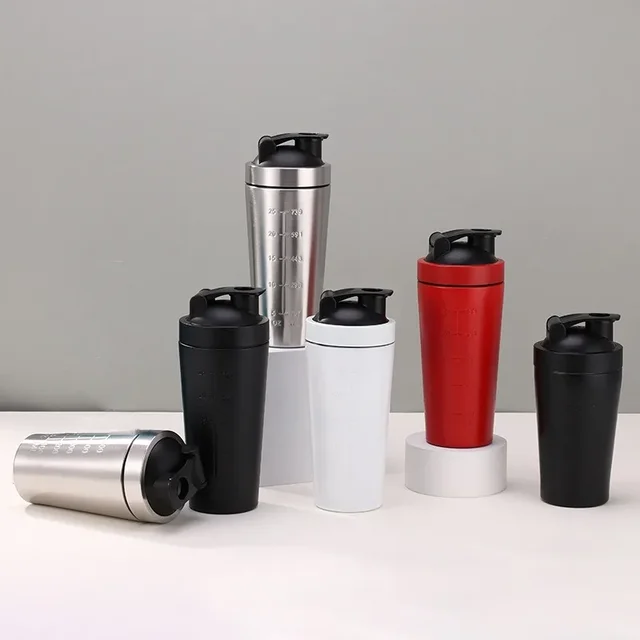 500/750ml Stainless Steel Protein Powder Shaker Bottle with Steel Ball and Scale Leak Proof Gym Fitness Sport Whey Shakes Cup 500/750ml Stainless Steel Protein Powder Shaker Bottle with Steel Ball and Scale Leak Proof Gym Fitness Sport Whey Shakes Cup