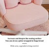 Cute Petal Desk Chair Velvet Home Office Butterfly Chairs with Bow Cushion Makeup Vanity Chair for Bedroom Computer Task Chairs 4