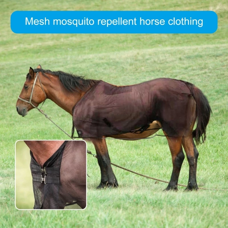 Horse Fly Sheet, Adjustable Fly Sheet for Horse Sun Protection Breathable Mesh Blanket Sheet with