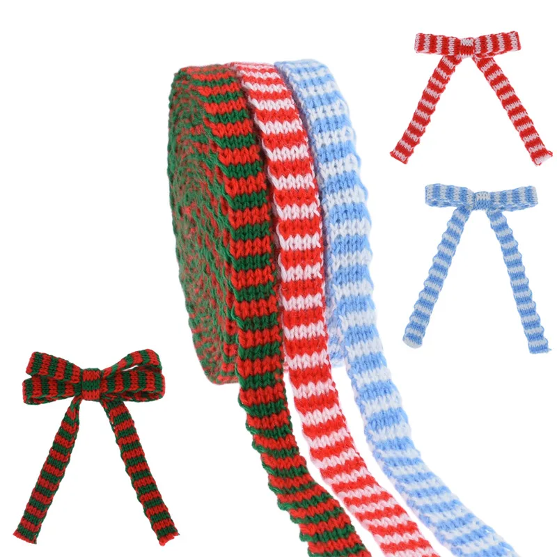 MintHome-Knitting Woolen Thread Christmas Ribbons, Deer Snowman, Scarf, Bow Material, New