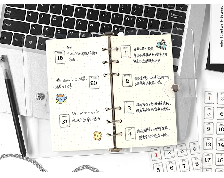 12 Sheets 365 day Date Stickers Planner Stick Labels Adhesive Diy Scrapbooking Stationery Agenda Diary Album journal supplies