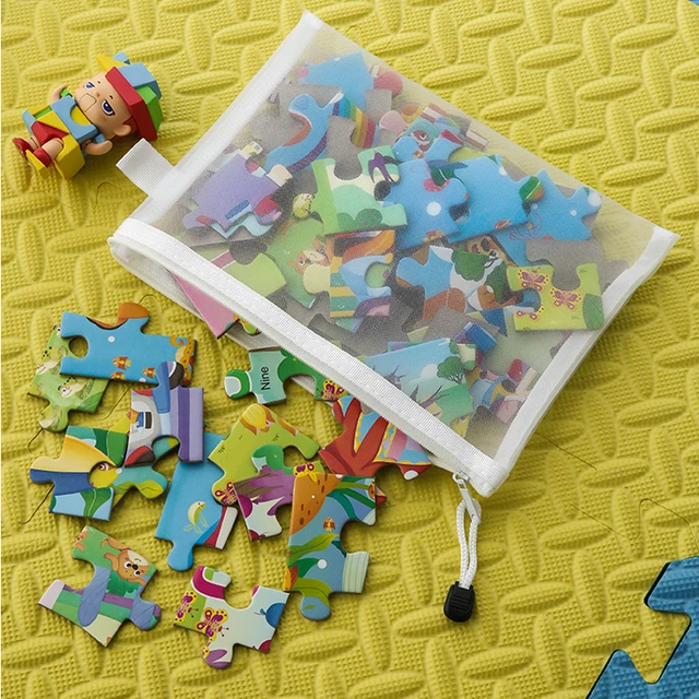 Children's Puzzle Organization Using Zipper Pouches