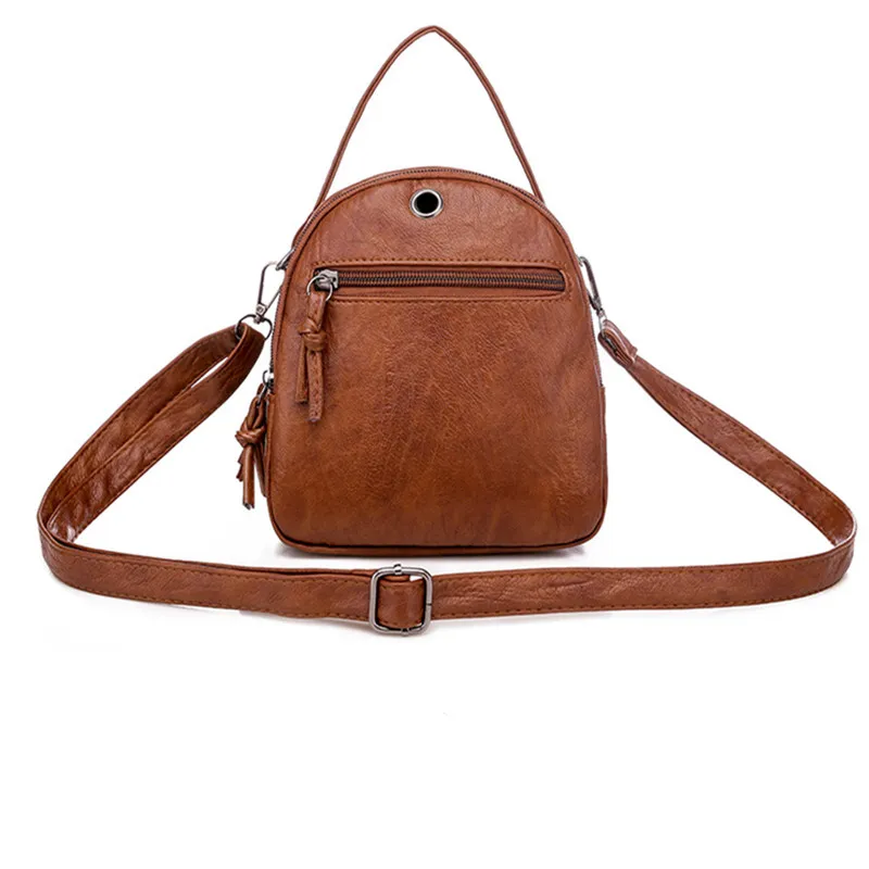 Oval Small Tote Bags for Women Retro Crossbody Phone Bag, Soft Pu Leather Multi Layer Handbag Purse, Single Shoulder Bag Wallet.