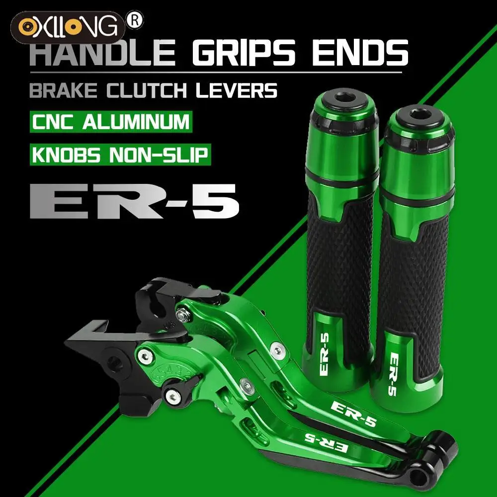

ER-5 2004-2005 Motorcycle CNC Brake Clutch Levers Handlebar knobs Handle Hand Grip Ends FOR KAWASAKI ER-5 2004-2005