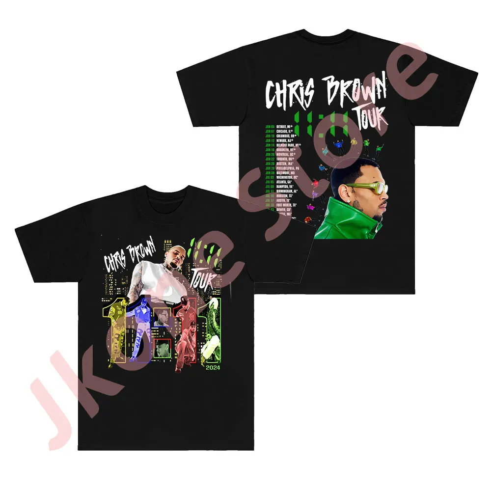 

Chris Brown 11:11 Crty Tour Shirts New Logo Merch T-shirts Women Men Fashion Casual HipHop Style Short Sleeve