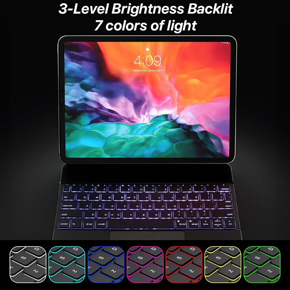 Magic Keyboard for iPad Air4/5 10.9 Pro 11 12.9 10th Gneration Magnetic Stand Backlight Bluetooth Keyboard for iPad Accessories