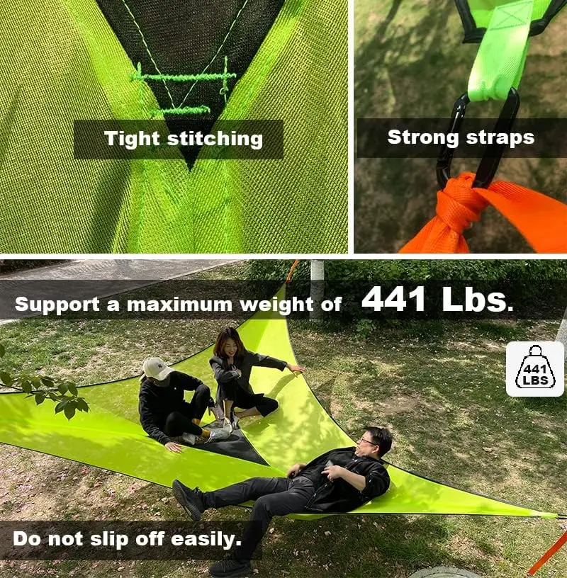 3 4 5 Person Triangle Hammock Portable Mesh Hanging Tree Tent Outdoor Camping Cycling Sleeping Bed Car Self Driving Beach Mat 2