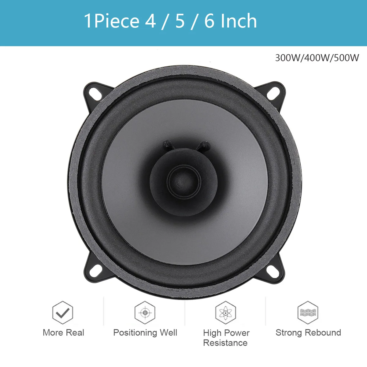 

1pc 4/5/6.5 Inch Universal Car HiFi Coaxial Stereo Speaker 300/400/500W Vehicle Door Audio Music Full Range Frequency Speaker
